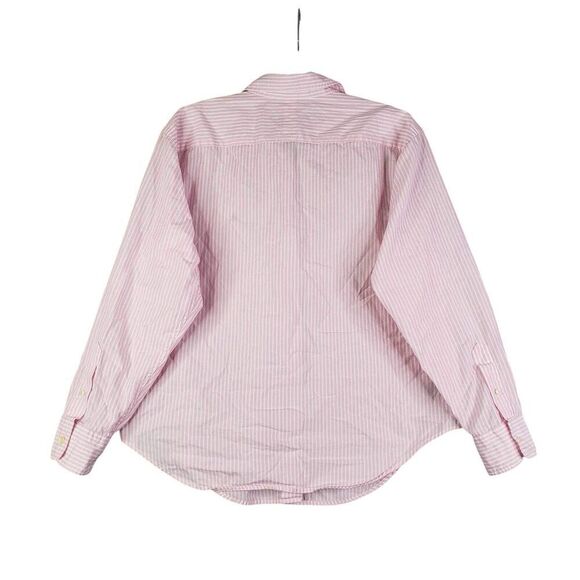 Polo Ralph Lauren RLL Shirt Women's 14 Large Pink Striped LS Button Up Cotton - Picture 3 of 8